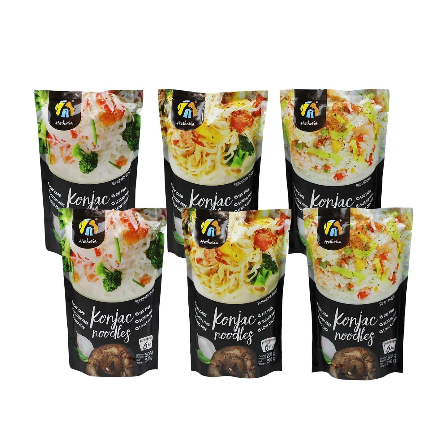 Shirataki Noodle Keto Spaghetti, Fettuccine and Angel Hair Low-Carb Organic Konjac Noodle Low Calorie 52.91 Oz Instant Konjac Ramen, Non GMO, Ready to Eat, Gluten Free, Vegan, Paleo-Friendly