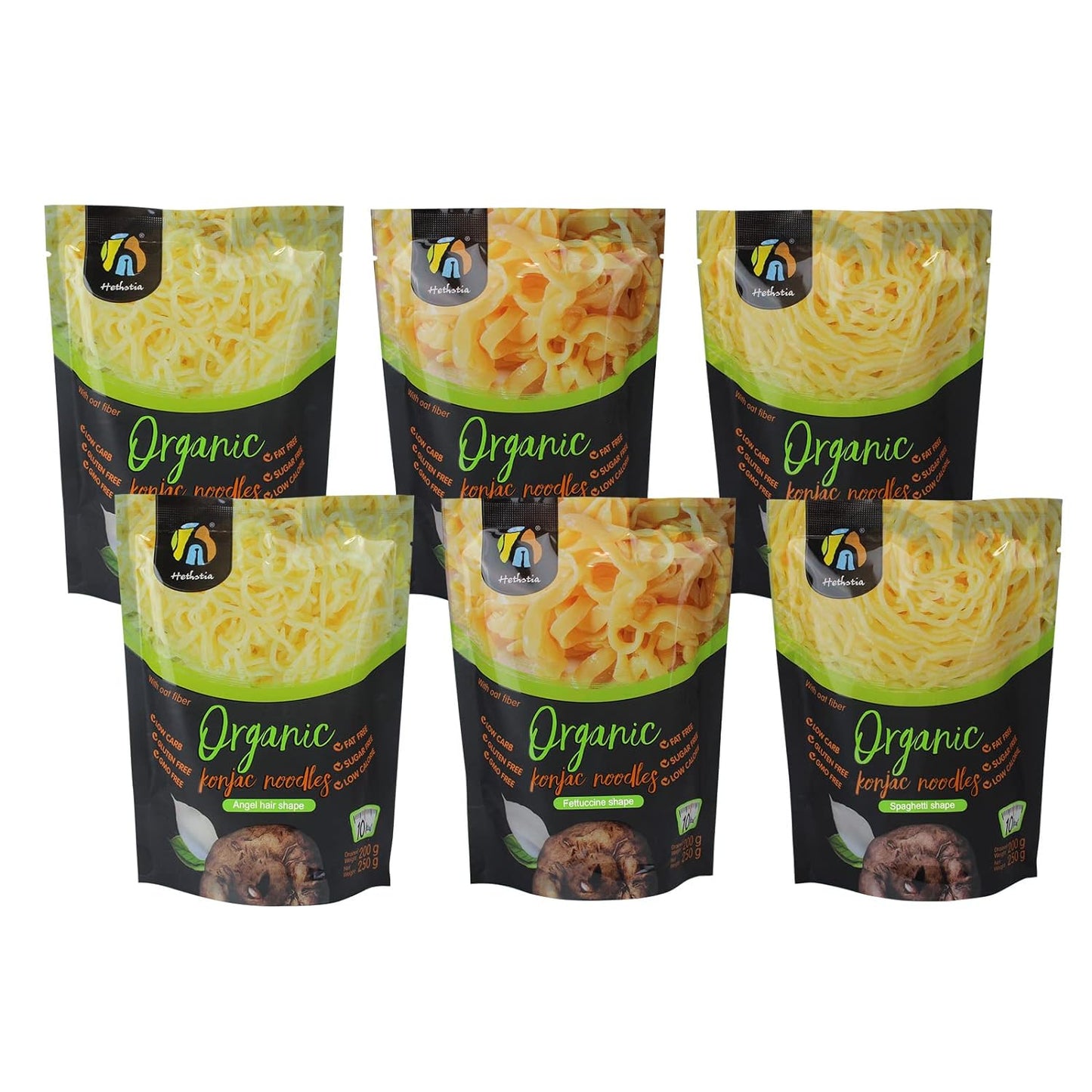 Shirataki Noodle Keto Spaghetti, Fettuccine and Angel Hair Low-Carb Organic Konjac Noodle Low Calorie 52.91 Oz Instant Konjac Ramen, Non GMO, Ready to Eat, Gluten Free, Vegan, Paleo-Friendly