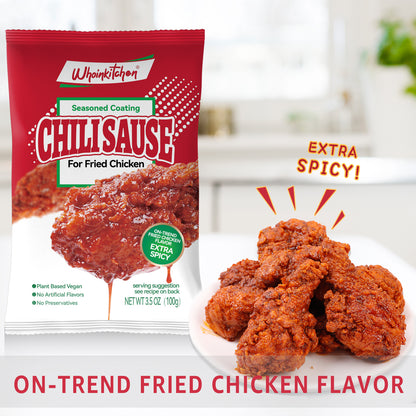 Seasoned Coating Chili Sauce for Fried Chicken.Plant Based Vegan.No Artificial Flavors.No Preservatives