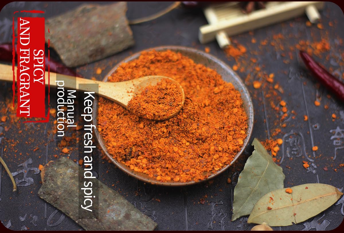 Chinese chili dipping powder 3.52 oz/100g, szechuan HotPot,BBQ Dipping material red chilli Spicy seasoning form Sichuan, China