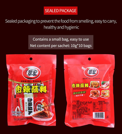 Chinese chili dipping powder 3.52 oz/100g, szechuan HotPot,BBQ Dipping material red chilli Spicy seasoning form Sichuan, China