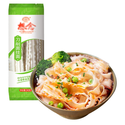 2 Packs Knife Cut Noodles, Knife Sliced Noodles, Chinese Wide Noodles, Wavy Flat Noodles, 刀削面, 8.46oz (240 g) per Pack (2 Packs)