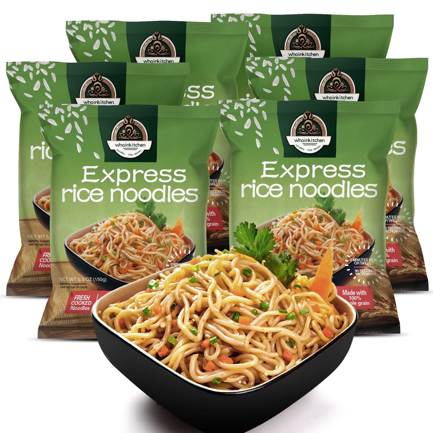 Express Thin Rice Noodles, Gluten Free Cooked Rice Vermicelli Noodles, Ready To Eat Noodles 5.3 oz (12 Pack)